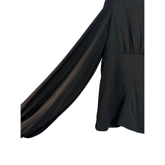La Femme 4X  Black Long Sleeve Surplice Neck Blouse 4X - Picture 3 of 7